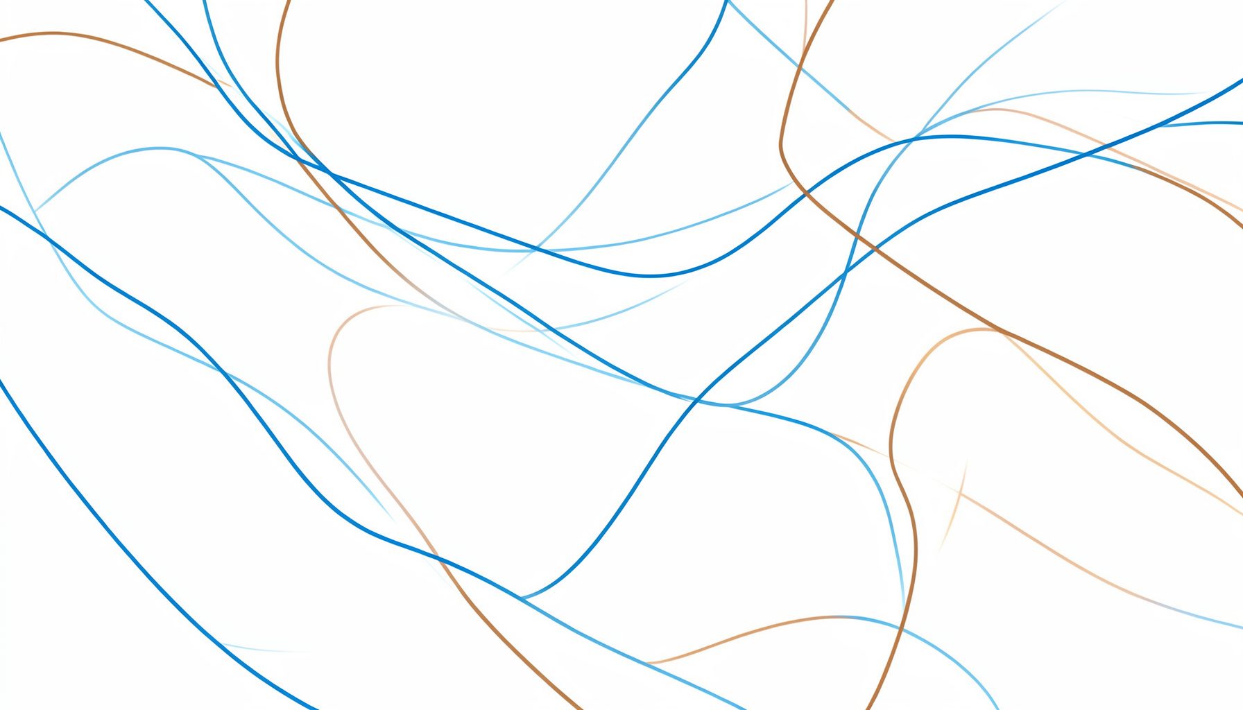 A calm abstract composition of flowing curved lines in soft blues and warm earth tones, suggesting energy pathways and inner balance.